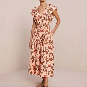 A.L.C. Beige and Red Patterned Dress